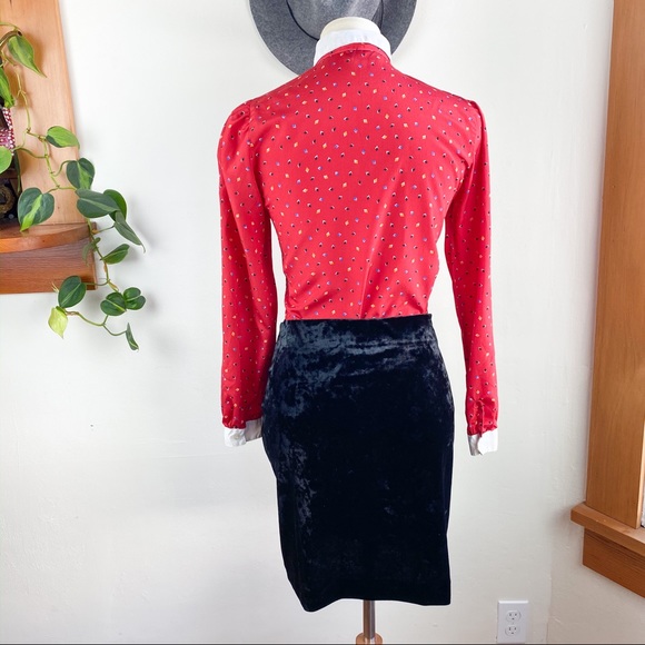 Loft Velvet Velour Short Mini Skirt Black XS - Picture 4 of 4